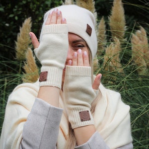 Women&#39;s cashmere fingerless gloves, Soft and warm cozy winter gloves for women&#39;s – Perfect Gift for her