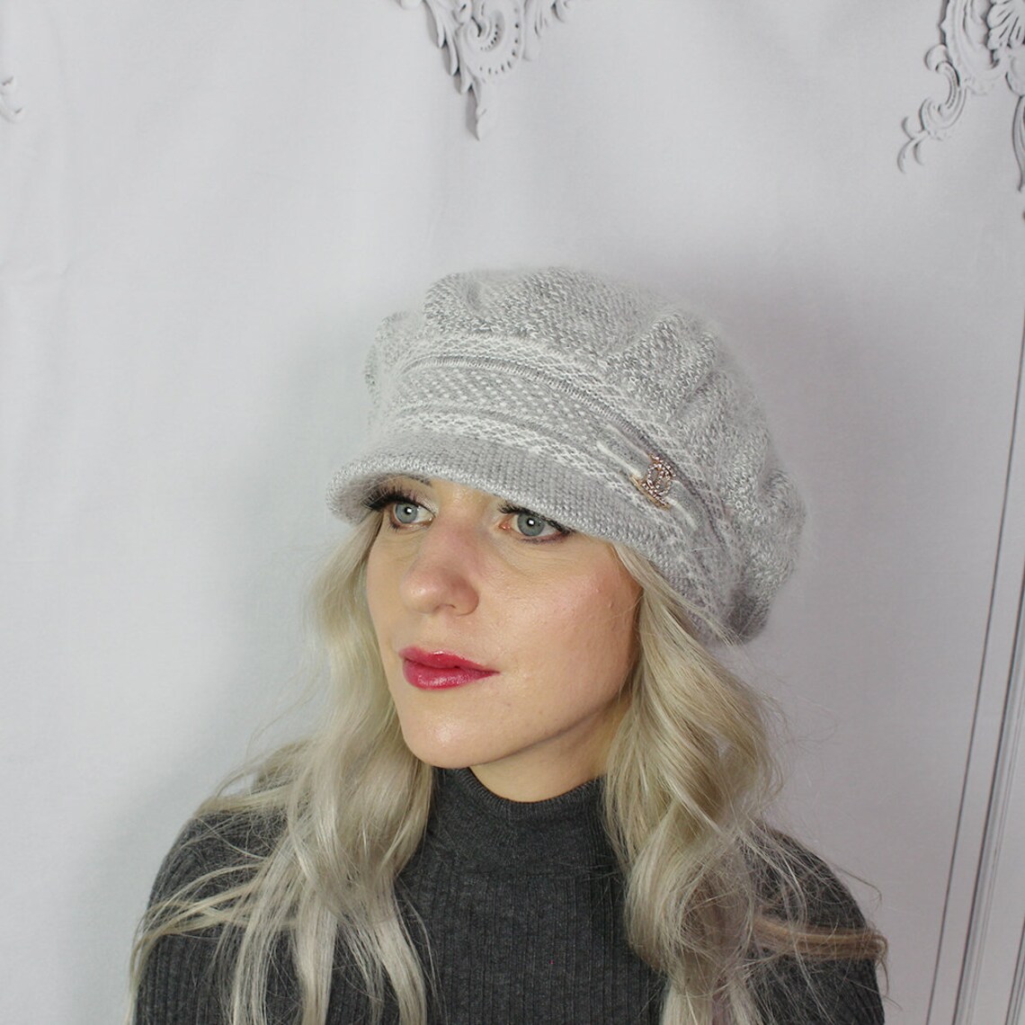 Cashmere Peak Hat Chunky Angora Wool Hat Women Winter Hat Etsy