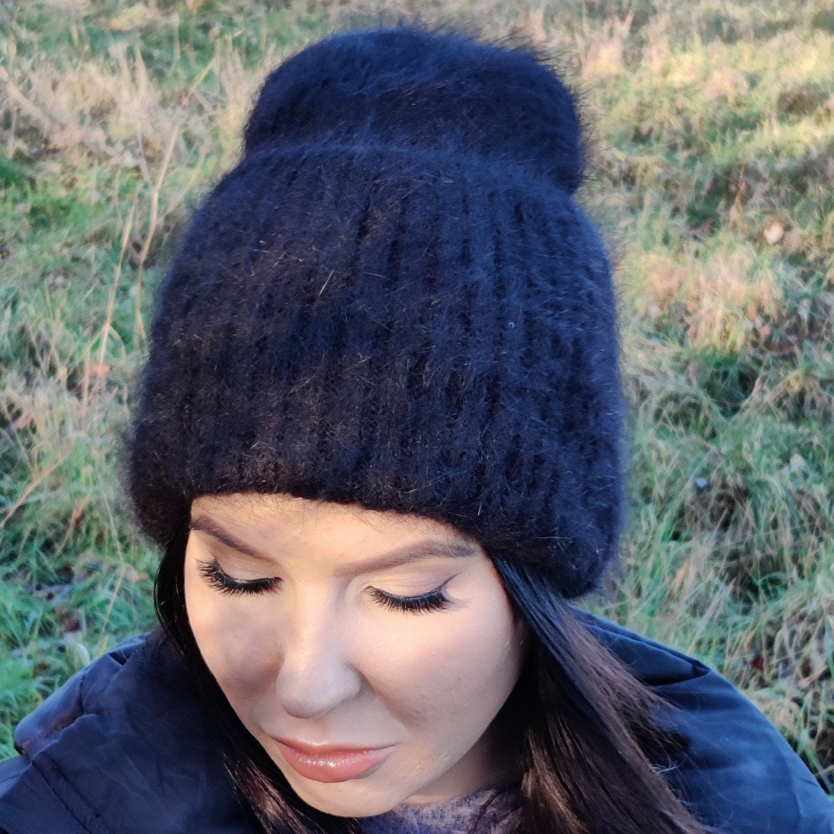 Women Knit Beanie Triple Layeredcotton 