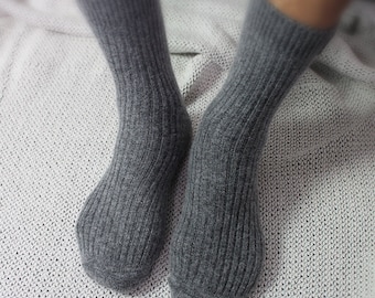 Chaussettes pour hommes en cachemire, chaussettes en laine angora, chaussettes pour femmes d'hiver chaudes et douces