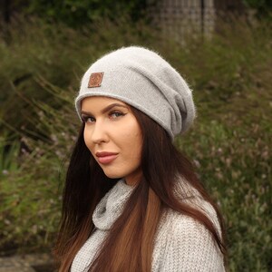 Cashmere women&#39;s slouchy hat| Lightweight women&#39;s  winter cashmere beanie | Gift for her