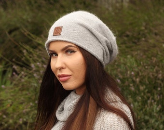 Kaschmir Damen Beanie | Leichte Damen Winter Kaschmir Mütze | Geschenk für sie