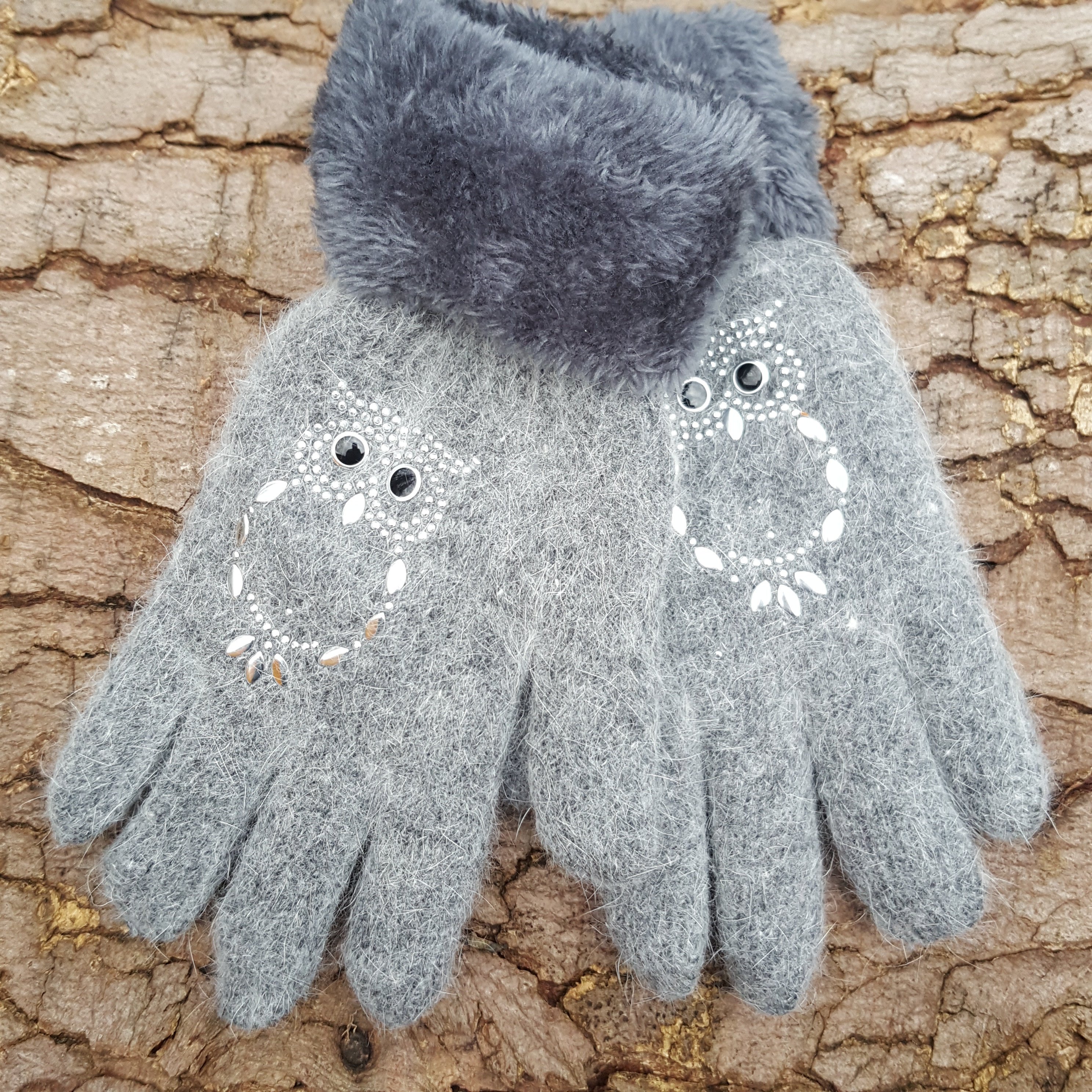 Angora wool gloves lined gloves warm and thick women gloves. Etsy