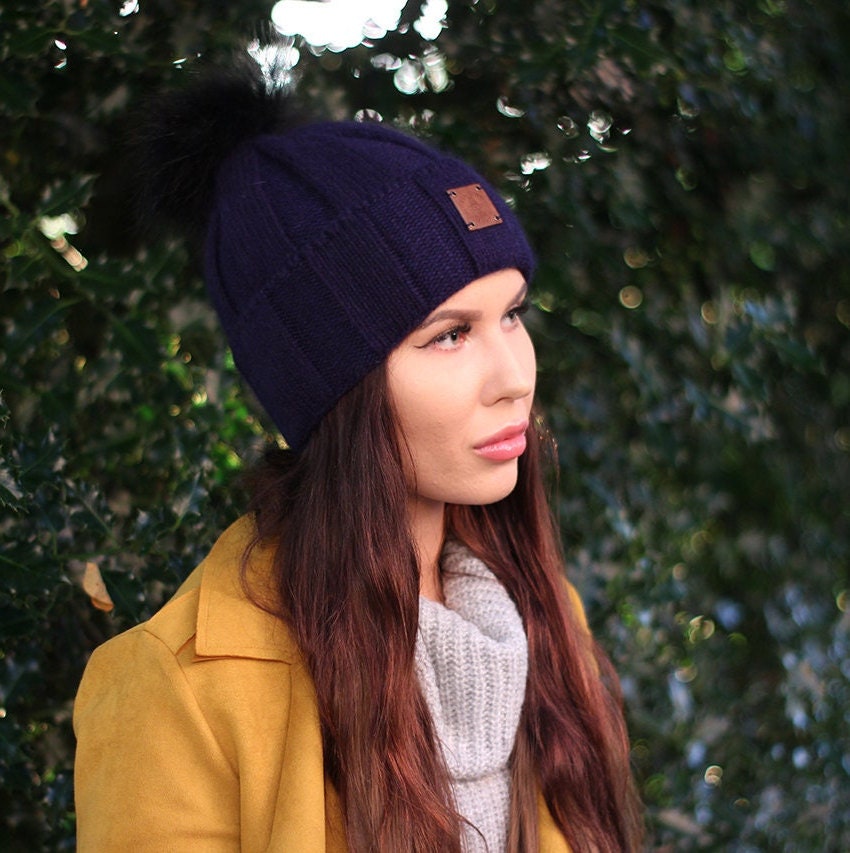 Fur pom beanie womens Clearance