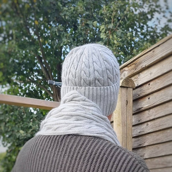 Cashmere Set for Men: Hat Gloves Scarf 