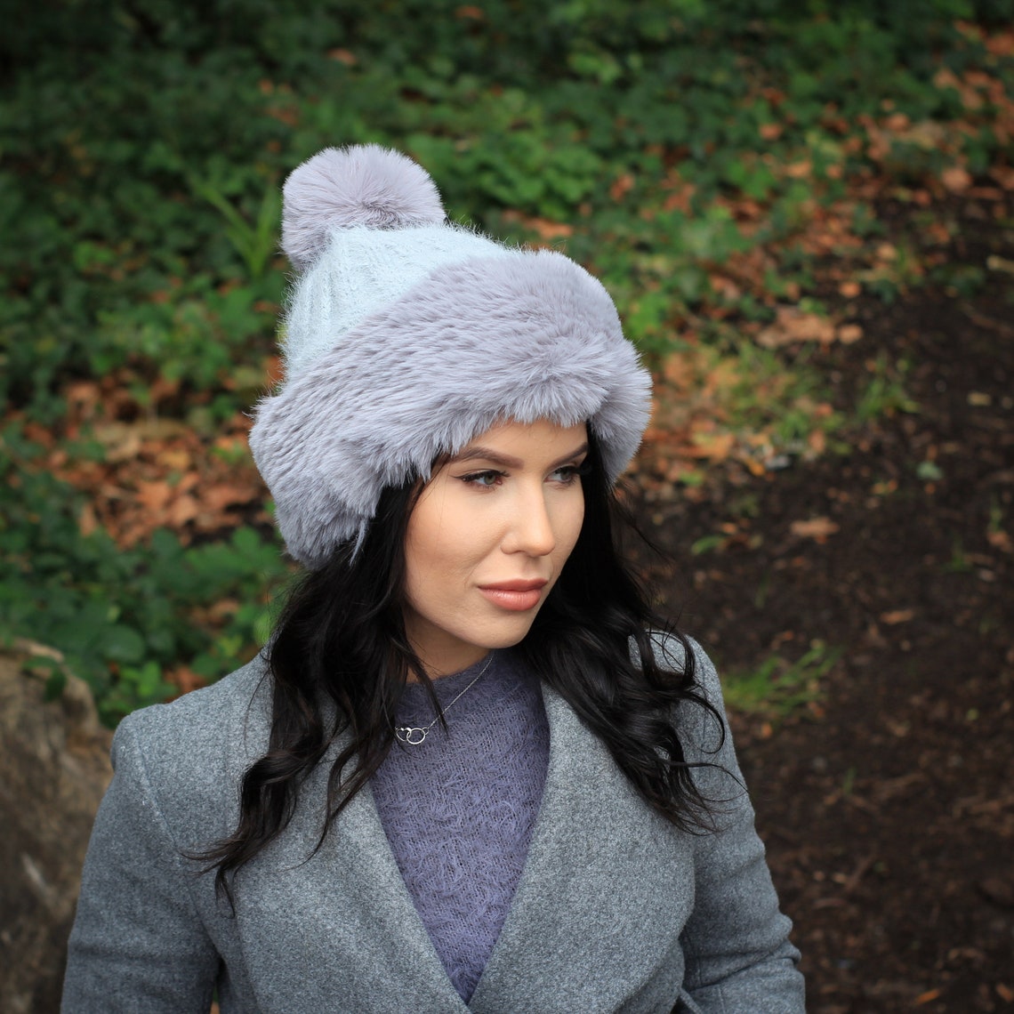 Women woolen hat pom pom hat faux fur trim hat inner lining Etsy