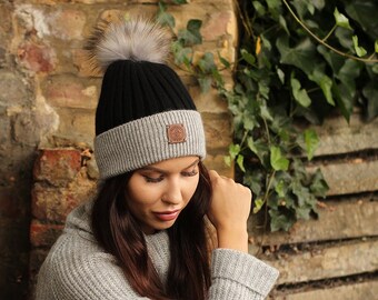 Cashmere Double Pom Pom Hat, Beanie, Knit Hat, Cozy and Super Soft Women  and Girls Winter Hat 