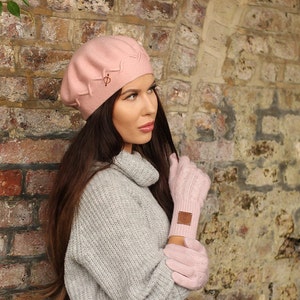 Cashmere Beret Womens Winter Hat French 