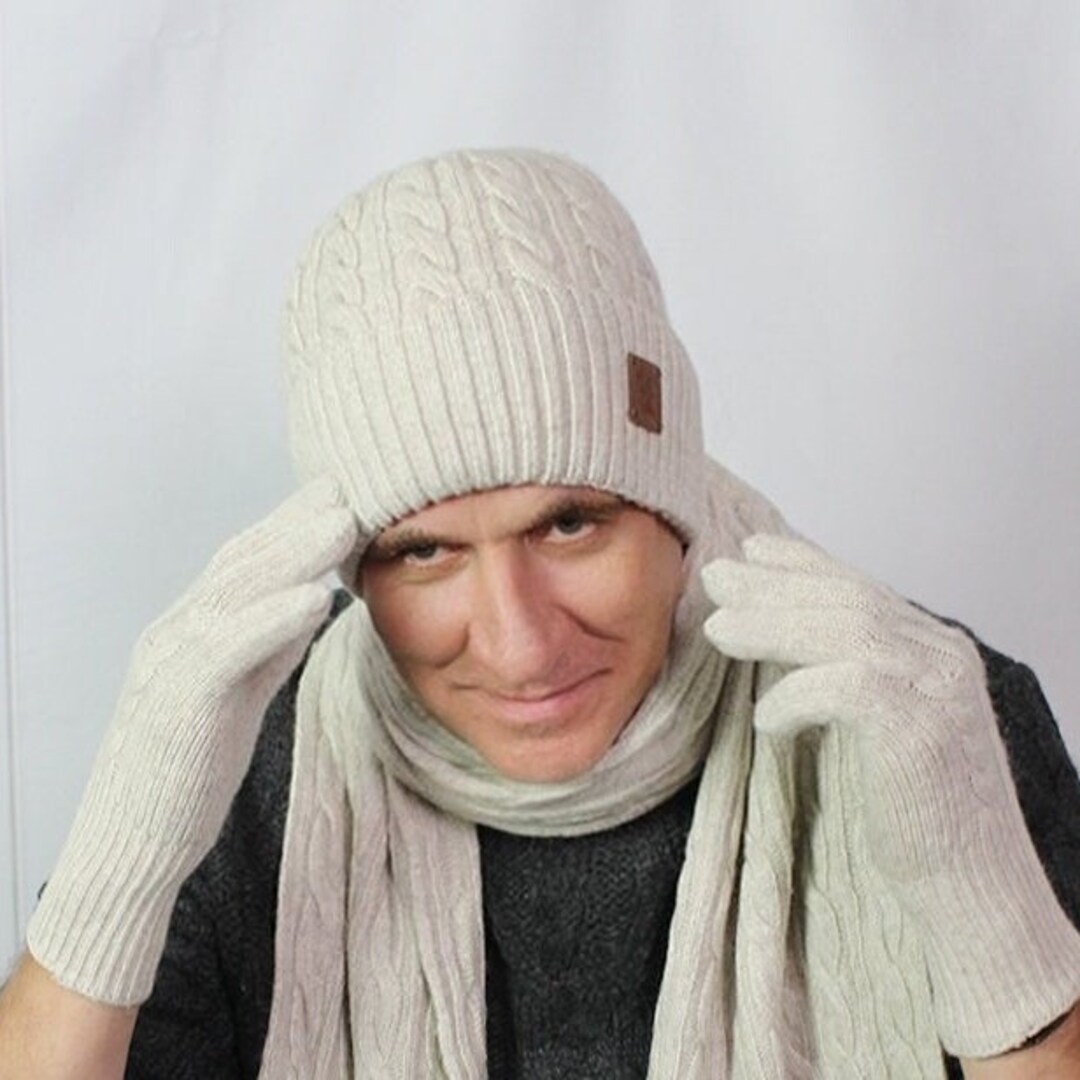 Mens Cashmere Beanie, Mens Cashmere Hat, Warm and Soft Cashmere Beanie