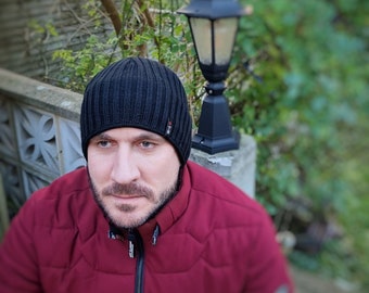 Gorro de lana de invierno para hombre con forro polar: resistente al viento y un regalo ideal.