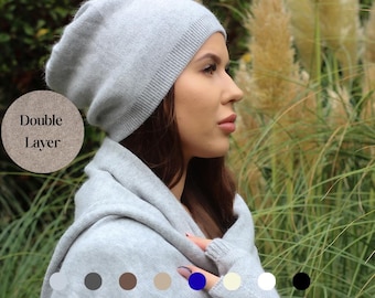 Lightweight Cashmere Pom Pom Hat, Cashmere Hat, Cashmere Pom