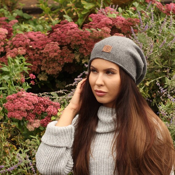 Cashmere Slouchy Hat Lightweight Women 