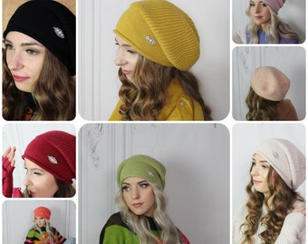 Bonnet ample surdimensionné, bonnet en laine pour femme, cadeau pour elle