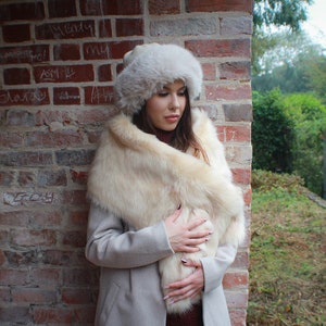 Beige fur hotsell shrug