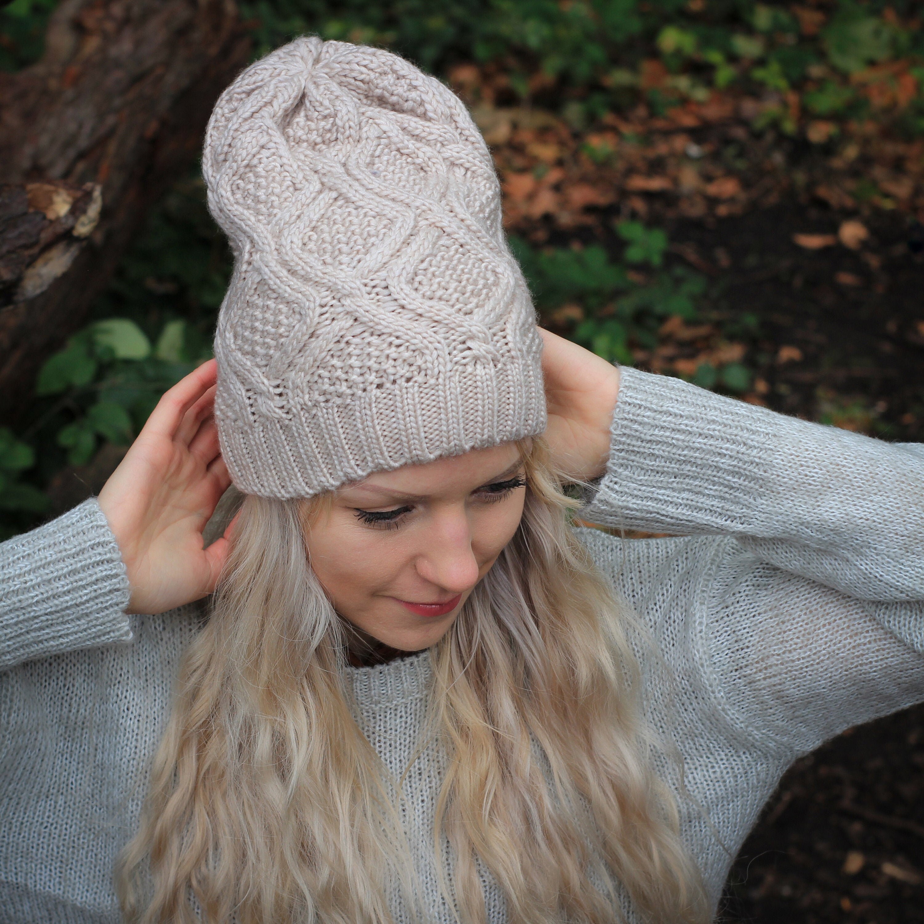 Vegan Friendly Knit Women Hat Slouchy 