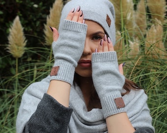 Mitaines en cachemire, Gants d'hiver en tricot pour femmes, Cadeau pour elle
