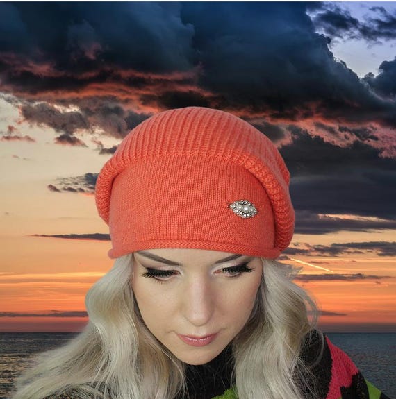 100% Cashmere Oversized Beanie Hat in Gift Box, Winter Slouchy Hat Cashmere Beanie Hat Women Winter Knitted Slouchy Oversized  main image 4