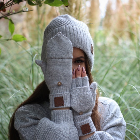 Cashmere Fingerless Gloves, Flappers Mittens Gloves