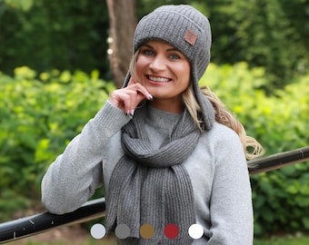 Women's Winter Cashmere Earflap Hat – Soft Trapper Style Beanie