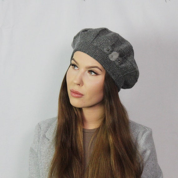 Cashmere Beret, Women Winter Hat, French Cashmere Beret  display picture 2