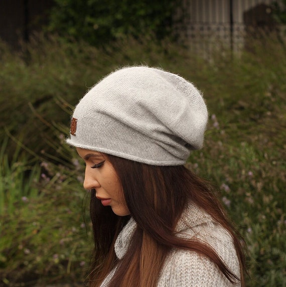 Cashmere Slouchy Beanie For Women | Lightweight Knit Winter Hat | Cuffed Soft Warm Cap | One Size Black - View #13