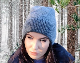 Women's winter cashmere hat, Solid colurs cashmere warm beanie, Gift for her