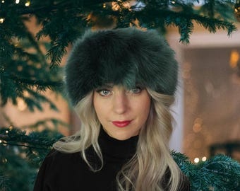 Leopard Faux Fur Hand Muff & Headband Set: Handmade Winter  display picture 3