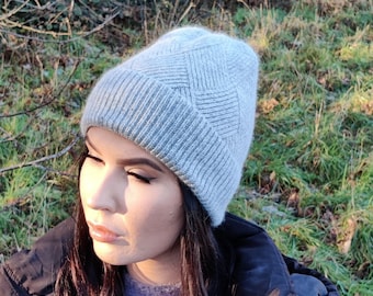 Solid colours Cashmere beanie, Women cashmere hat, Warm and soft cashmere beanie