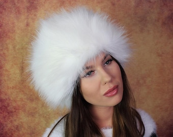 70s 80s Chinese Real Fur Winter Hat Beanie Fabric Lined  display picture 1