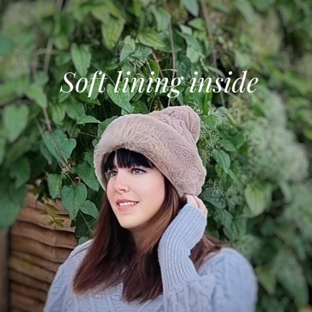 Women Woolen Hat Pom Pom Hat Faux Fur 