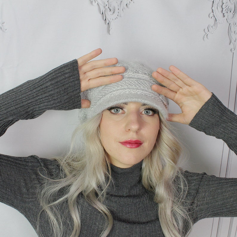 Cashmere Peak Hat Chunky Angora Wool Hat Women Winter Hat Etsy