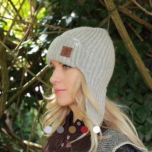 Damen Winter Kaschmir Mütze mit Ohrenklappen - Weiche Beanie im Trapper-Stil, leichte und kuschelige Mütze für kaltes Wetter, stilvolles Geschenk für sie