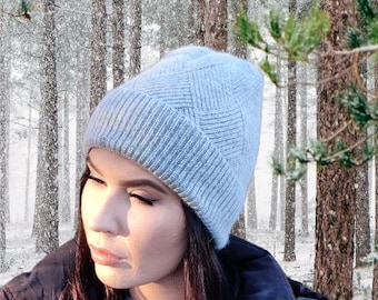 Women's winter cashmere hat, Solid colurs cashmere warm beanie, Gift for her