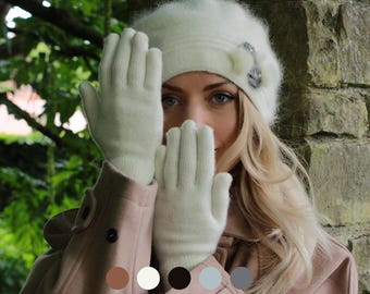 Guantes de cachemir para mujer: guantes de invierno suaves, elegantes y cálidos, un regalo de lujo para ella.