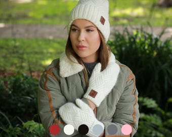 Women’s Cashmere Mittens – Soft, Warm & Stylish Gloves, Perfect Winter Gift for Her (Many Colours)