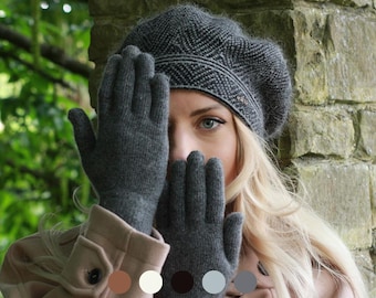 Guantes de cachemir para mujer: guantes de invierno suaves, elegantes y cálidos, un regalo de lujo para ella.