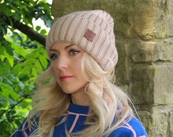 Gorro de mujer forrado en satén de cachemira, gorro de invierno cortavientos, ideal para cabello grueso, rizado y sin encrespamiento, regalo para ella.