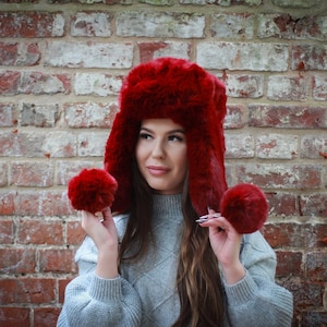 Luxury Faux Fur Trapper Hat – Windproof Earflap Hat for Women, Warm Winter Lined Snow Hat, Cozy Gift for Her