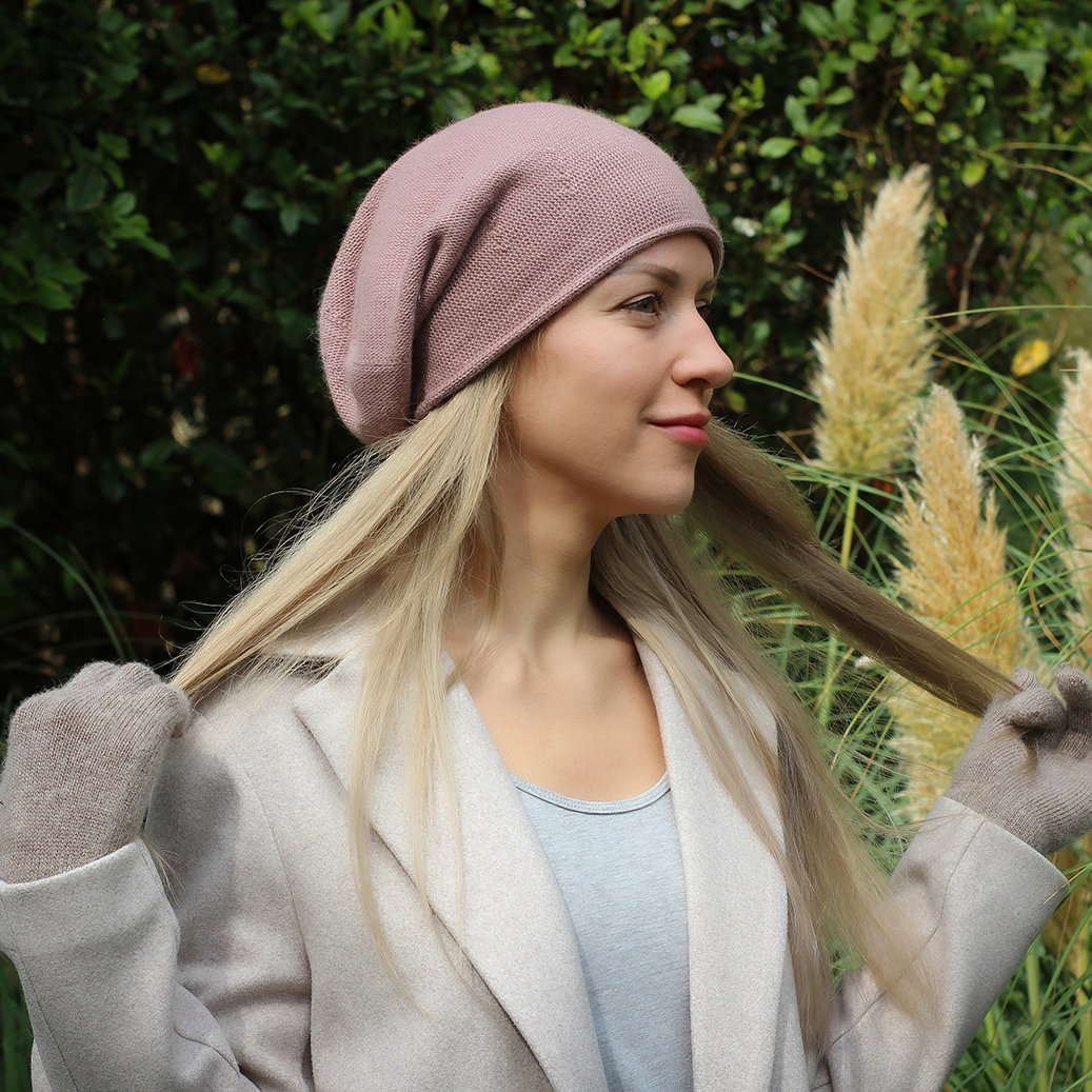 Cashmere Slouchy Knit Beanie Hat for Women Winter Soft Warm Ladies Wool Knitted Slouchy Beanies for Women Winter Soft Warm Hat Skull Cap  main image 4