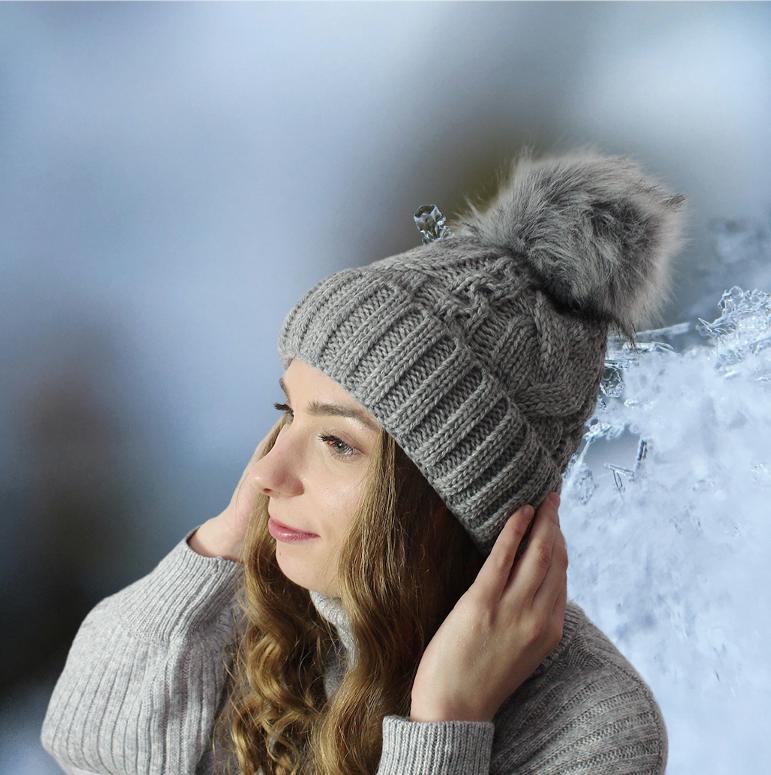 ZKGYUS Damen-Wintermütze Mit Visier – Superwarme Wollmütze, Lässig Und Gemütlich