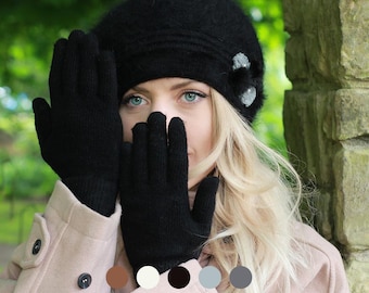 Guantes de cachemir para mujer: guantes de invierno suaves, elegantes y cálidos, un regalo de lujo para ella.