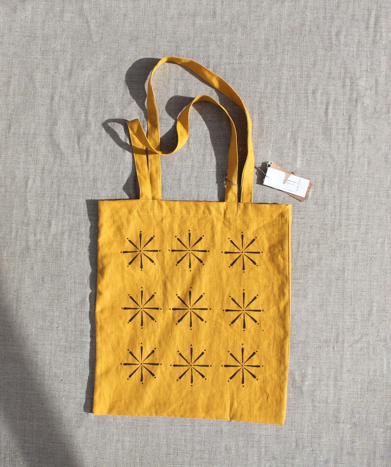 Eco Tote Bag Custom Linen Tote Bag Market bag Shopping Bag hand painted Zentangle Cotton Tote bag stamp Linen Tote made in spain