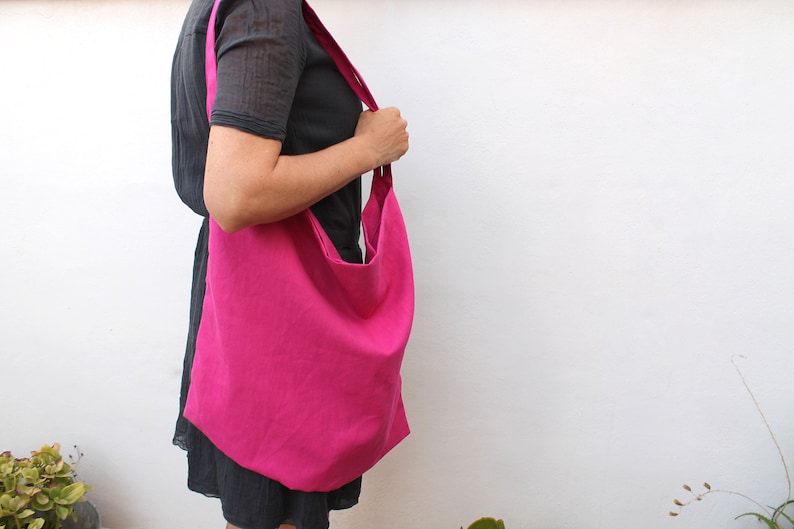 Tote Bag Linen Bag Summer Bag Boho Bag Women Bag Casual Bag Beach Bag Day Bag Travel Bag