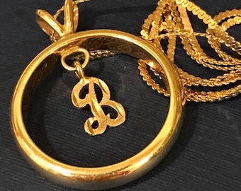 Men's 14K Vintage Gold Wedding ring, Size 9, made into a necklace