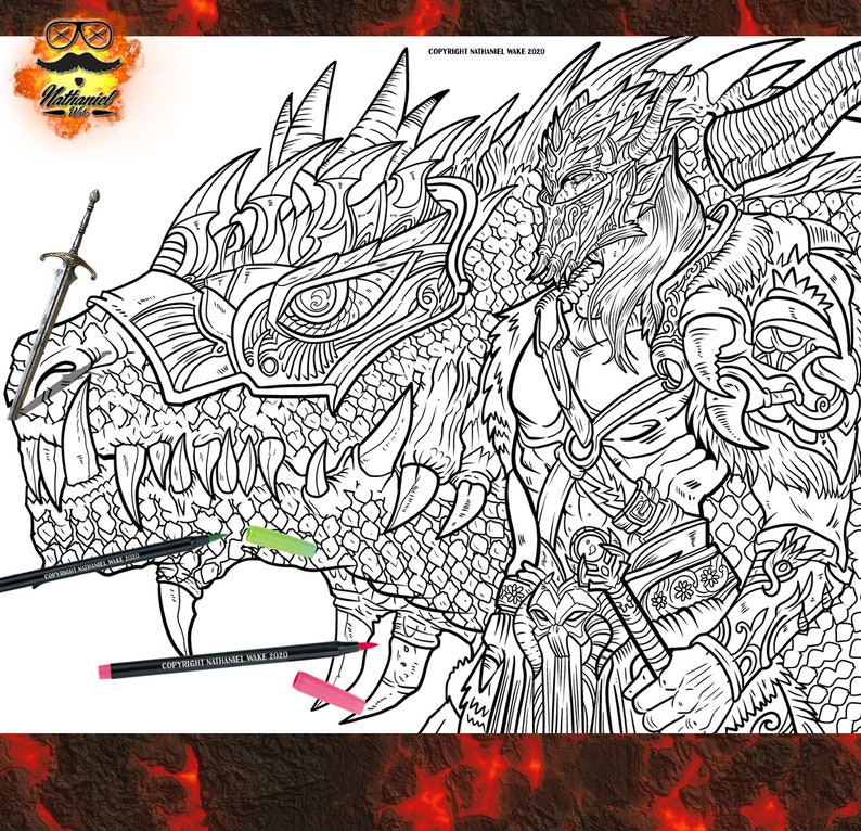 5 Pack Dragon Masters Bundle Drake Adult Coloring Pages | Etsy