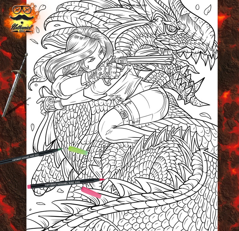 Download 5 Pack Dragon Masters Bundle Drake Adult Coloring Pages | Etsy