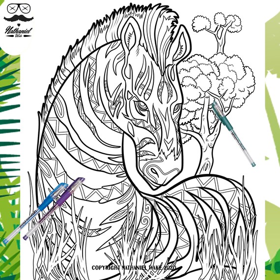 5 Pack Animal Kingdom Printable Zentangle Adult Coloring | Etsy Australia