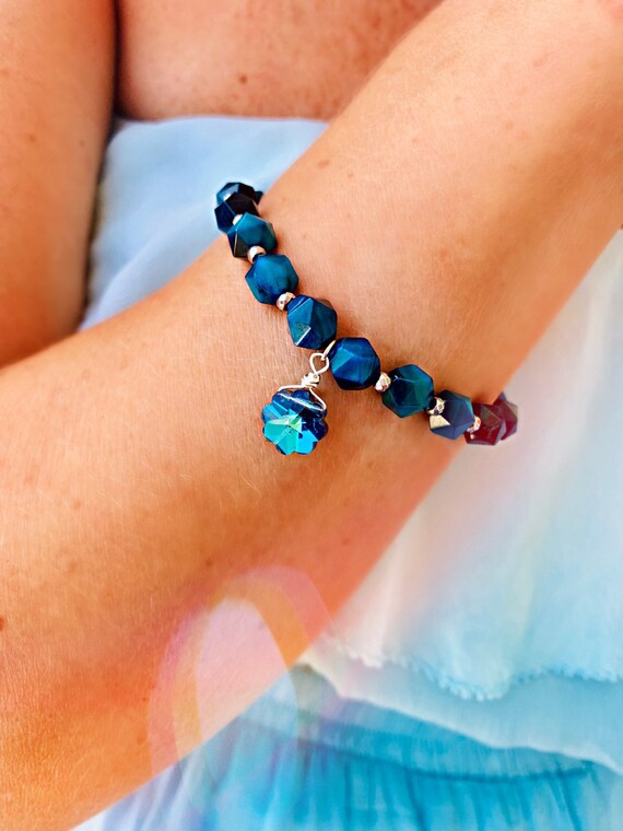 Swarovski blue eye bracelet store