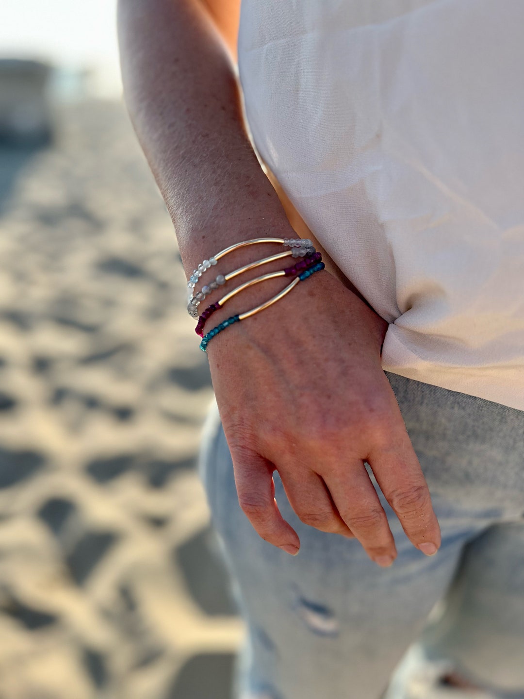 Personalized Bracelet, Meaning Bracelet, Gemstone Bracelet, Non Tarnish Gold Filled Bracelet