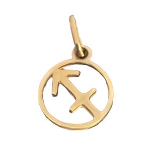 Sagittarius  Charm, 10k Gold Necklace, Handmade Necklace, Zodiac Charm, Zodiac Jewelry, 10k Gold Pendant